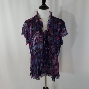 🎄Notations 🎄cover up blouse purple and navy blue